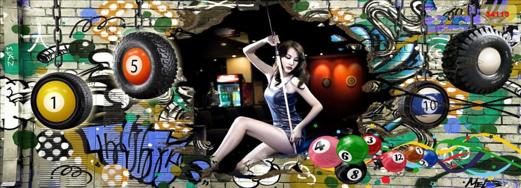 TRANH DÁN TƯỜNG QUÁN BI-A mã 09