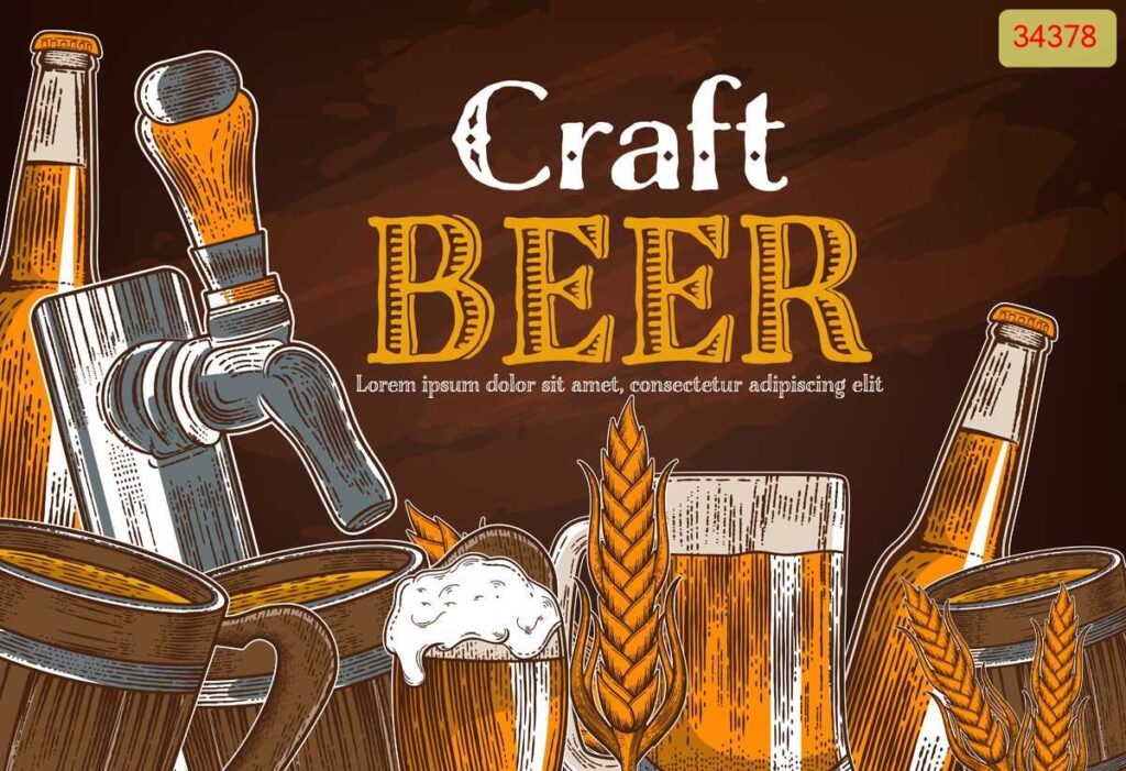 TRANH DÁN TƯỜNG QUÁN BIA mã 02