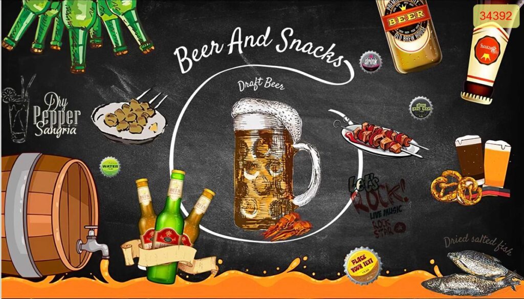 TRANH DÁN TƯỜNG QUÁN BIA mã 10