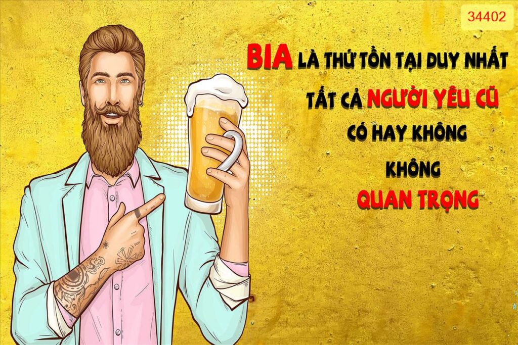 TRANH DÁN TƯỜNG QUÁN BIA mã 15