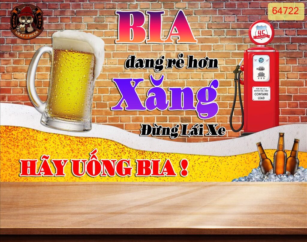 TRANH DÁN TƯỜNG QUÁN BIA mã 20