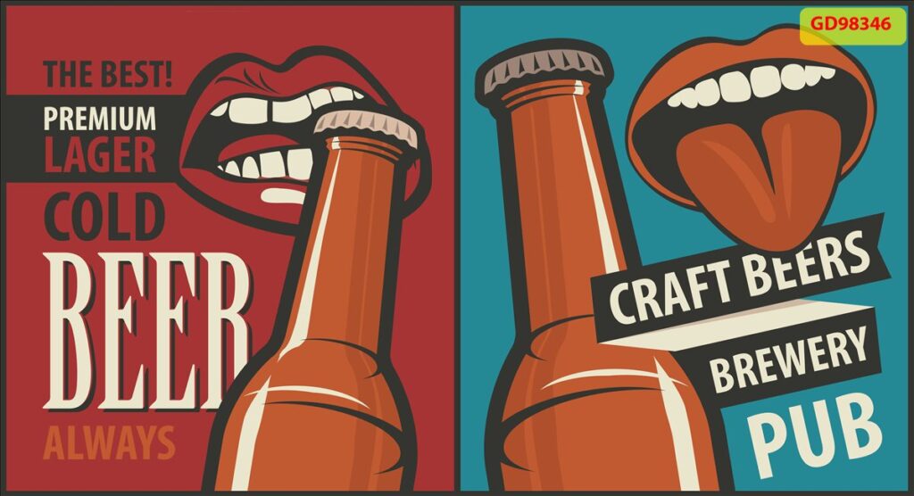 TRANH DÁN TƯỜNG QUÁN BIA mã 24