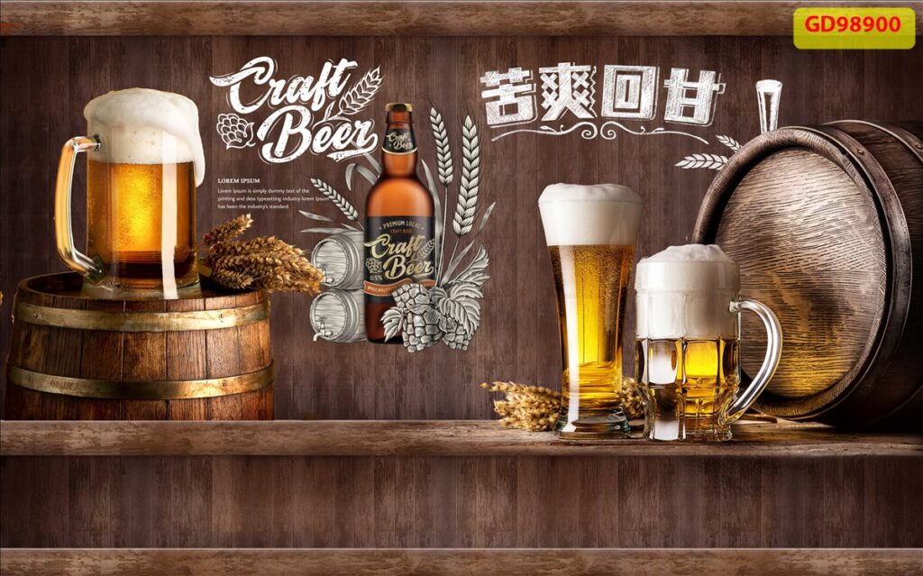 TRANH DÁN TƯỜNG QUÁN BIA mã 25